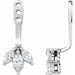 Ladies Natural Diamond Cluster Front-Back Earring Jackets — Sterling Silver
