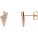 Ladies Natural Diamond Geometric Earrings — 14K Rose Gold