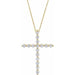Ladies Natural Diamond Cross Necklace (I1, G-H) — 14K Yellow Gold
