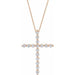 Ladies Natural Diamond Cross Necklace (I1, G-H) — 14K Rose Gold