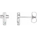 Ladies Natural Diamond Cross Earrings (I1, G-H) — 14K White Gold