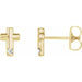 Ladies Natural Diamond Cross Earrings (I1, G-H) — 14K Yellow Gold