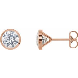 Ladies Natural Diamond Cocktail-Style Earrings (Si2-Si3, G-H) — 14K Rose Gold