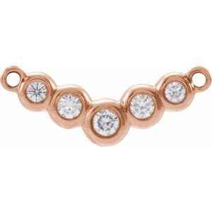 Ladies Natural Diamond Necklace Center (I1, G-H) — 14K Rose Gold