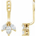 Ladies Natural Diamond Cluster Front-Back Earring Jackets — 14K Yellow Gold