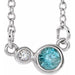 Ladies Natural Blue Zircon Natural Diamond Necklace (Si2-Si3, G-H) — Platinum