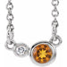 Ladies Natural Citrine Natural Diamond Necklace (Si2-Si3, G-H) — Platinum