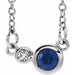 Ladies Natural Blue Sapphire Natural Diamond Necklace (I1, G-H) — Sterling Silver