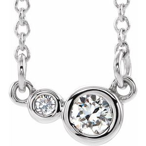 Ladies Natural White Sapphire Natural Diamond Necklace (Si2-Si3, G-H) — Platinum
