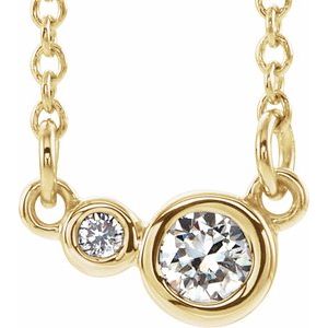 Ladies Natural Diamond Necklace (I1, G-H) — 14K Yellow Gold