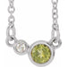 Ladies Natural Peridot Natural Diamond Necklace (I1, G-H) — Sterling Silver