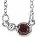Ladies Natural Mozambique Garnet Natural Diamond Necklace (I1, G-H) — Sterling Silver