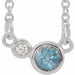 Ladies Natural Aquamarine Natural Diamond Necklace (Si2-Si3, G-H) — Platinum