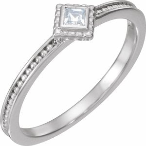 Ladies Natural Diamond Family Stackable Ring (I1, G-H) — Sterling Silver