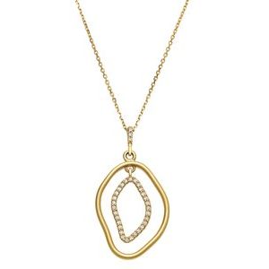 Ladies Natural Diamond Open Silhouette Necklace (I1, G-H) — 14K Yellow Gold