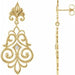 Ladies Natural Diamond Fleur-de-lis Earrings — 14K Yellow Gold