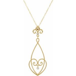 Ladies Natural Diamond Necklace (I1, G-H) — 14K Yellow Gold