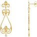 Ladies Natural Diamond Fleur-De-Lis Earrings — 14K Yellow Gold