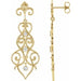 Ladies Fleur-de-lis Natural Diamond Earrings — 14K Yellow Gold