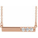 Ladies Natural Diamond Bar Necklace (I1, G-H) — 14K Rose Gold