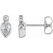 Ladies Natural Diamond Bezel-Set Earrings — 14K White Gold