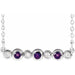 Ladies Natural Amethyst Natural Diamond Bezel-Set Necklace (I1, G-H) — Sterling Silver