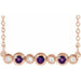 Ladies Natural Amethyst Natural Diamond Bezel-Set Necklace (I1, G-H) — 14K Rose Gold