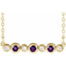 Ladies Natural Amethyst Natural Diamond Bezel-Set Necklace (I1, G-H) — 14K Yellow Gold