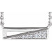 Ladies Natural Diamond Bar Necklace (I1, Ghi) — 14K White Gold