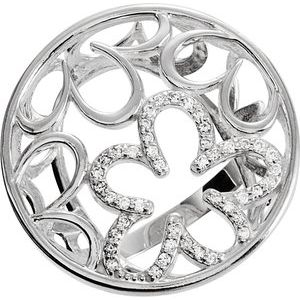 Ladies Natural Diamond Floral Ring (I2, G-H) — Sterling Silver