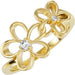 Ladies Natural Diamond Floral Ring — 14K Yellow Gold