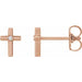 Ladies Natural Diamond Cross Earrings (I1, G-H) — 14K Rose Gold