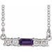 Ladies Natural Amethyst Natural Diamond Necklace (I1, G-H) — Sterling Silver