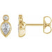 Ladies Natural Diamond Bezel-Set Earrings — 14K Yellow Gold