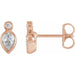 Ladies Natural Diamond Bezel-Set Earrings — 14K Rose Gold
