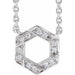 Ladies Natural Diamond Geometric Necklace (I1, Ghi) — 14K White Gold