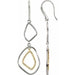 Ladies Natural Diamond Open Silhouette Earrings — Sterling Silver & 14K Yellow Gold
