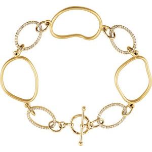 Ladies Natural Diamond Open Silhouette Bracelet (I1, G-H) — 14K Yellow Gold