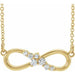 Ladies Natural Diamond Infinity-Inspired Bar Necklace (I1, G-H) — 14K Yellow Gold