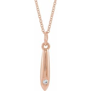 Ladies Natural Diamond Geometric Necklace (I1, G-H) — 14K Rose Gold