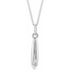 Ladies Natural Diamond Geometric Necklace (I1, G-H) — Sterling Silver