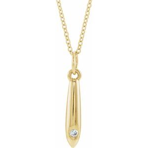 Ladies Natural Diamond Geometric Necklace (I1, G-H) — 14K Yellow Gold