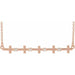 Ladies Natural Diamond Sideways Cross Bar Necklace (I1, G-H) — 14K Rose Gold