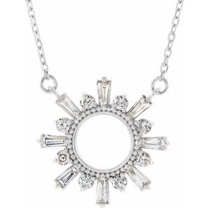 Ladies Natural Diamond Circle Necklace (Si2-Si3, G-H) — Platinum