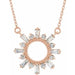 Ladies Natural Diamond Circle Necklace (I1, G-H) — 14K Rose Gold