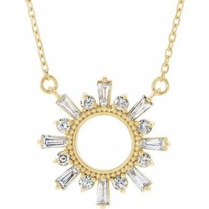 Ladies Natural Diamond Circle Necklace (I1, G-H) — 14K Yellow Gold