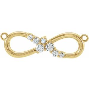 Ladies Natural Diamond Necklace Center — 14K Yellow Gold