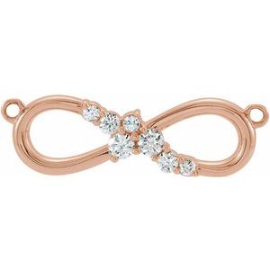 Ladies Natural Diamond Necklace Center — 14K Rose Gold