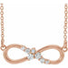 Ladies Natural Diamond Infinity-Inspired Bar Necklace (I1, G-H) — 14K Rose Gold