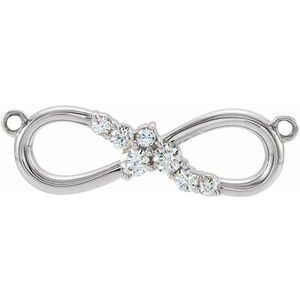 Ladies Natural Diamond Necklace Center — 14K White Gold